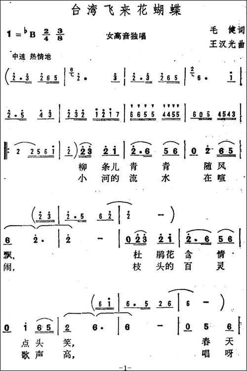 台湾飞来花蝴蝶-
