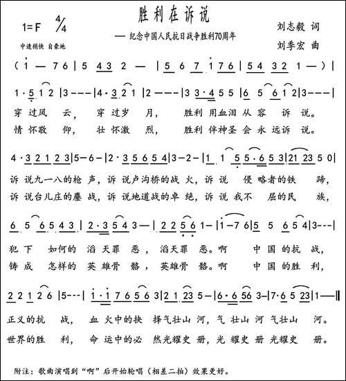 胜利在诉说-刘志毅词-刘季宏曲