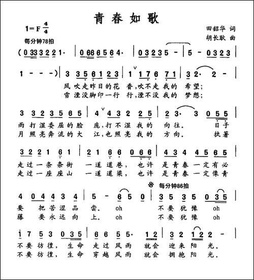 青春如歌-田歆华词-胡长耿曲