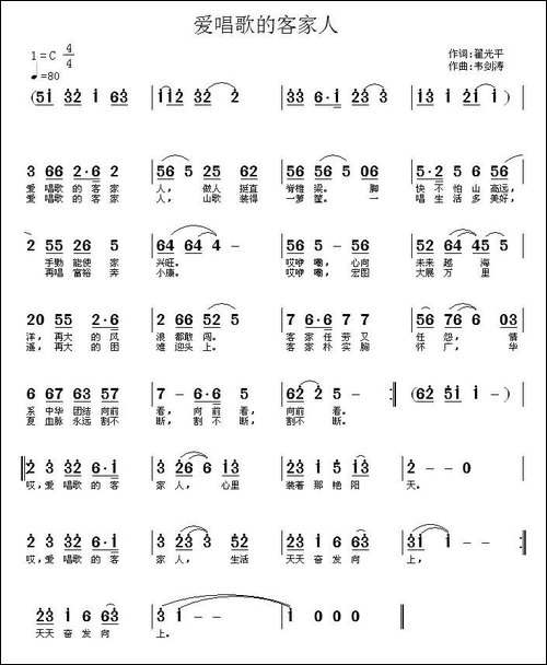 爱唱歌的客家人-翟光平词-韦剑涛曲