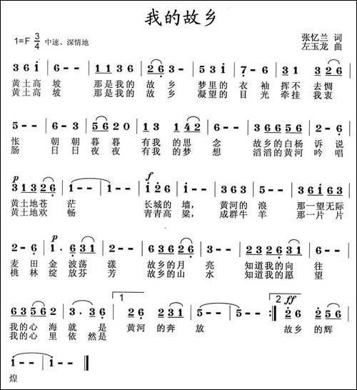 我的故乡-张玉兰词-左玉龙曲