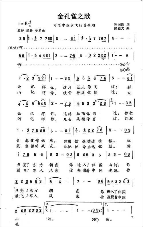 金孔雀之歌-献给中国女飞行员余旭