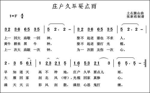 庄户久旱要点雨