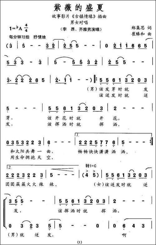 紫薇的盛夏-电影《古镇情缘》插曲