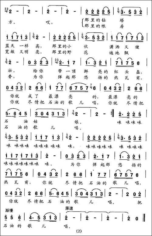 塔里木河畔的姑娘-陈锡文词-王同安曲