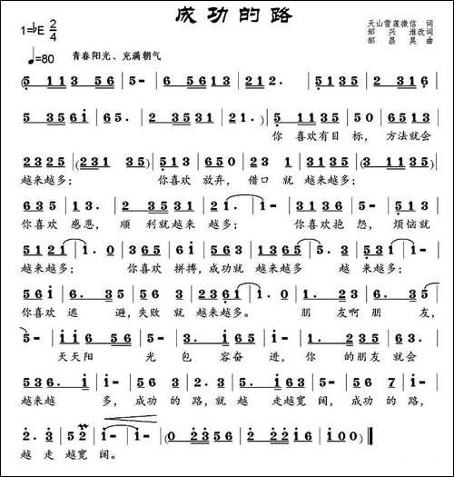 成功的路--天山雪莲、邹兴淮词-邹昌昊曲