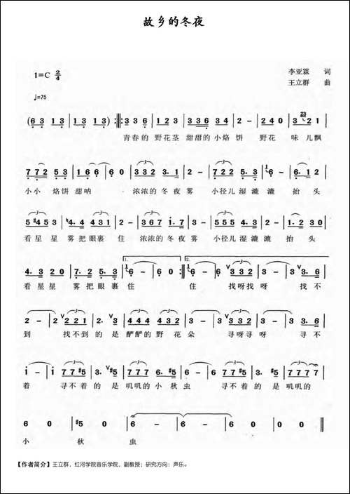 故乡的冬夜