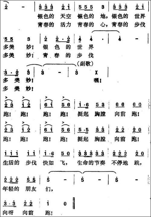 跑步歌-曹俊山曲-小明词