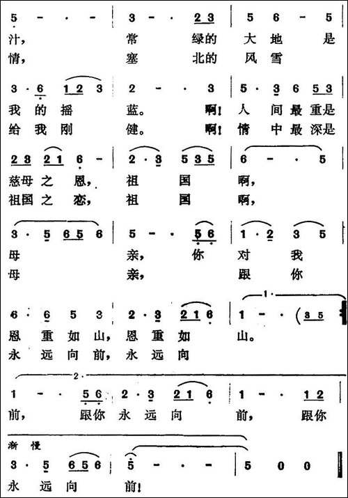 祖国之恋-曹俊山曲-黄淑子、曾宪瑞词