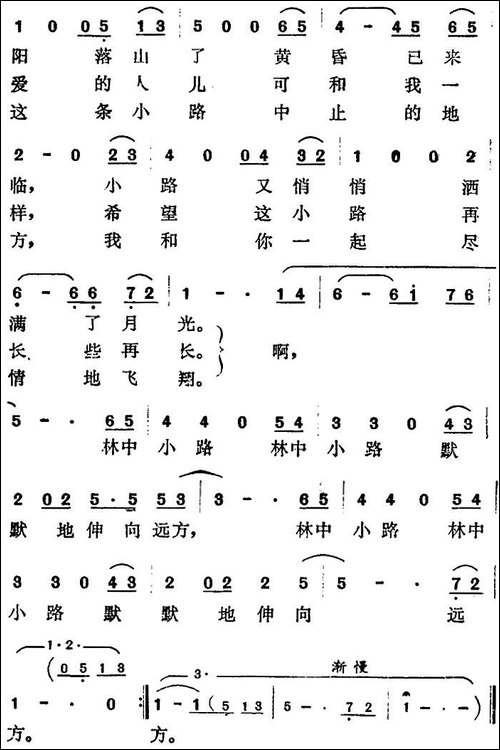 林中的小路-曹俊山曲-马金星词