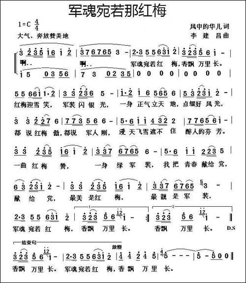 军魂宛若那红梅