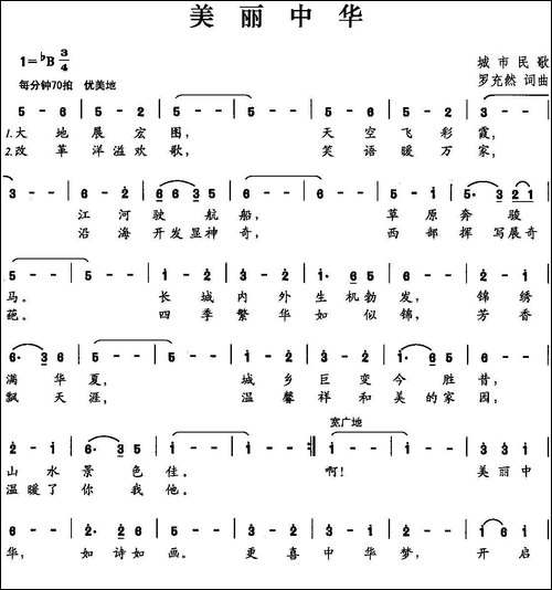 美丽中华-罗充然-词曲