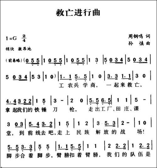 军歌金曲：救亡进行曲