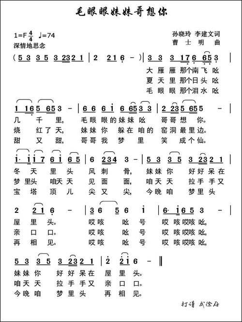 毛眼眼妹妹哥想你-