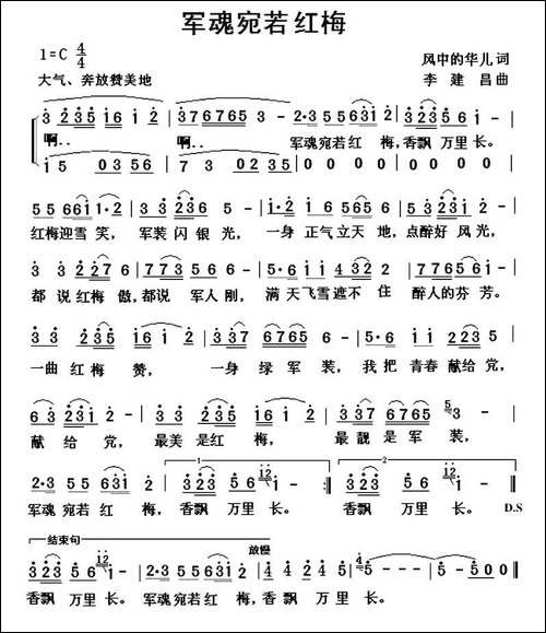 军魂宛若红梅