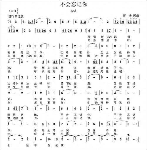 不会忘记你-石杨-词曲