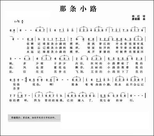 那条小路-林红词-廖星麟曲