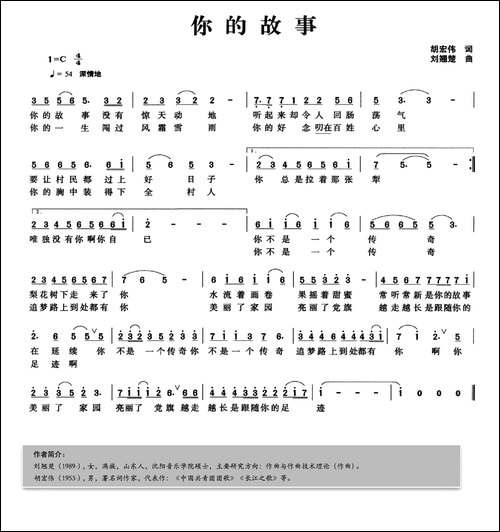 你的故事-胡宏伟词-刘翘楚曲