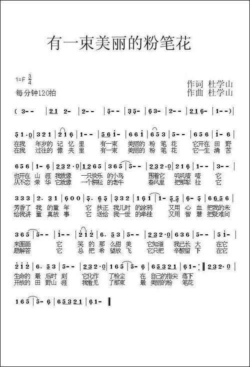 有一束美丽的粉笔花-版本一、34拍版