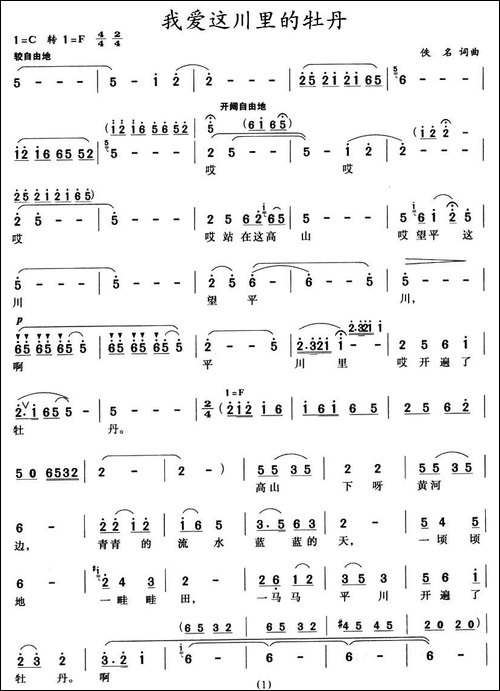 我爱这川里的牡丹