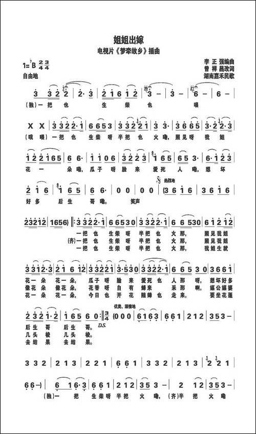 姐姐出嫁-电视片《梦牵故乡》插曲