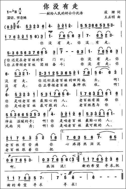 你没有走——献给人民的好公仆沈浩