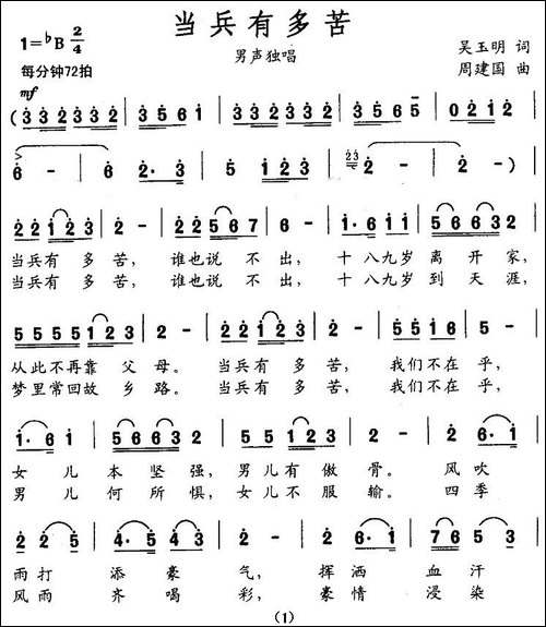 当兵有多苦-吴玉明词-周建国曲