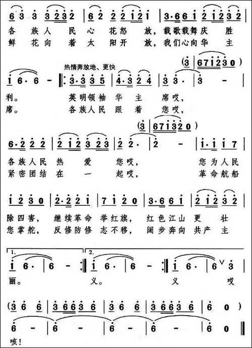 名族人民心向华主席