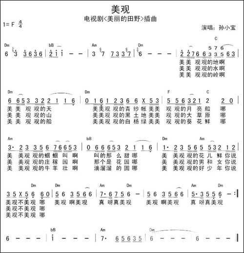美观-电视剧《美丽的田野》插曲