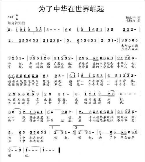 为了中华在世界崛起