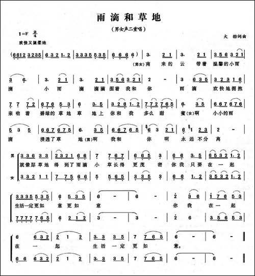 雨滴和草地