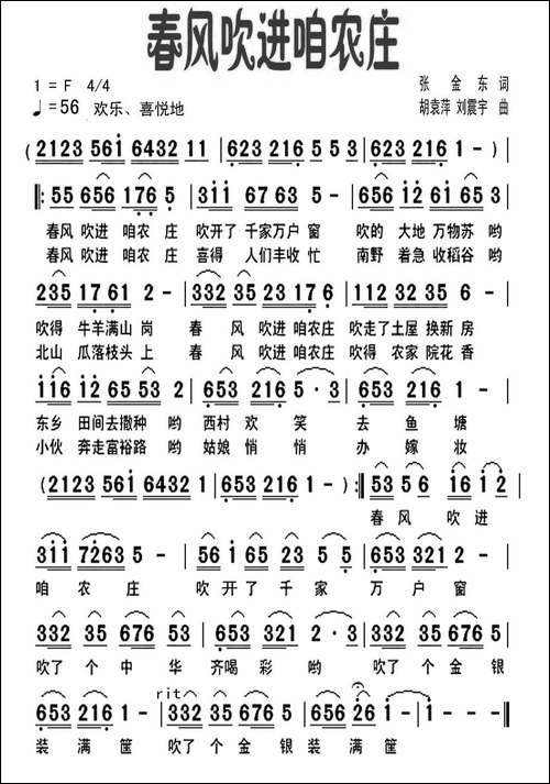 春风吹进咱农庄-张金东词-胡袁萍、刘震宇曲