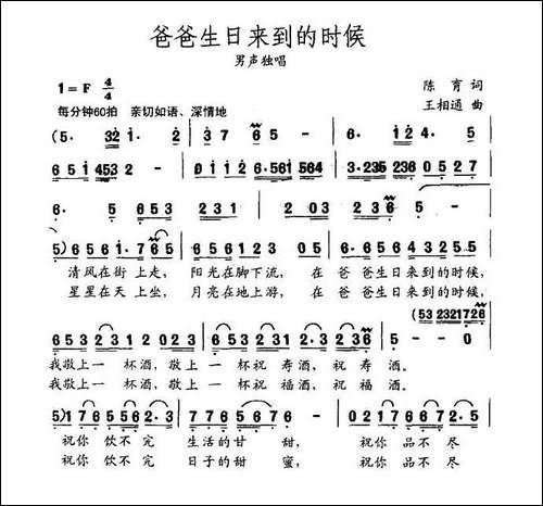 爸爸生日来到的时候
