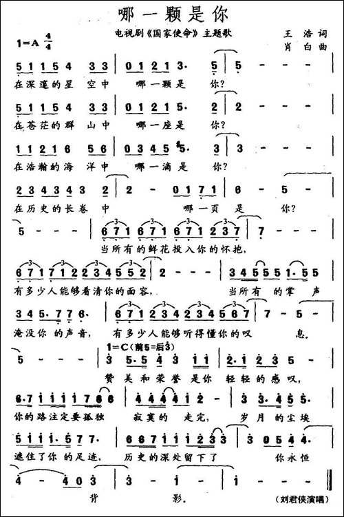 哪一颗是你-电视剧《国家使命》主题歌