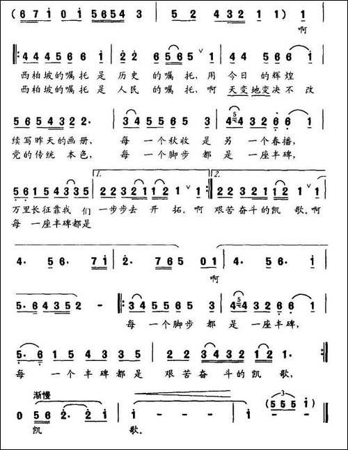 西柏坡的嘱托-吴文良词-田立仁曲