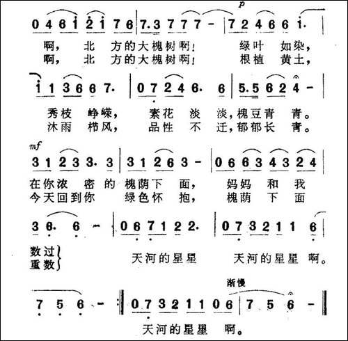 北方的大槐树-黎琦词-赵季平曲