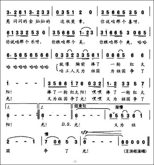 胸前的奖章