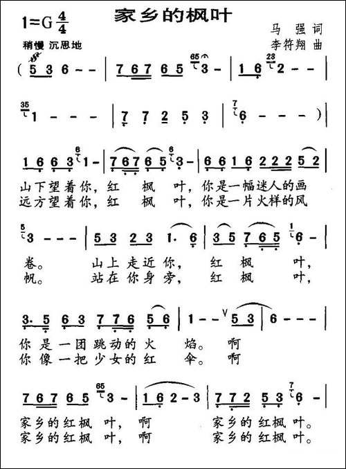 家乡的枫叶