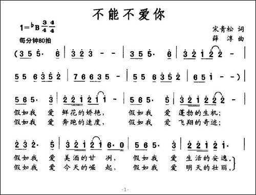 不能不爱你-宋青松词-薛淳曲