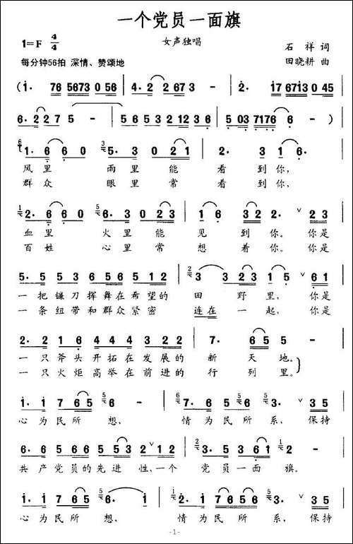 一个党员一面旗
