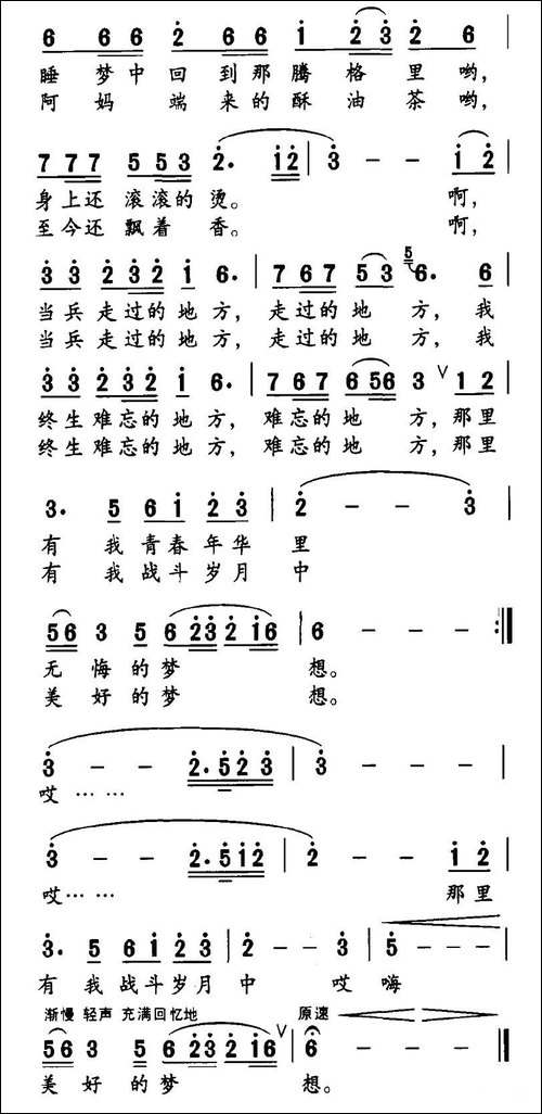 当兵走过的地方-李福祥词-陆军曲
