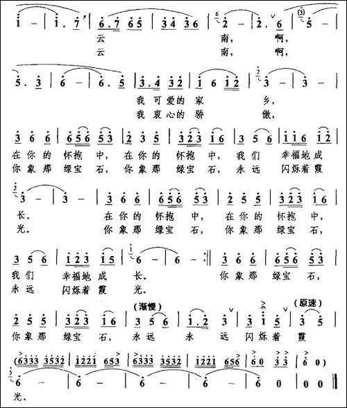 啊，云南，我可爱的家乡