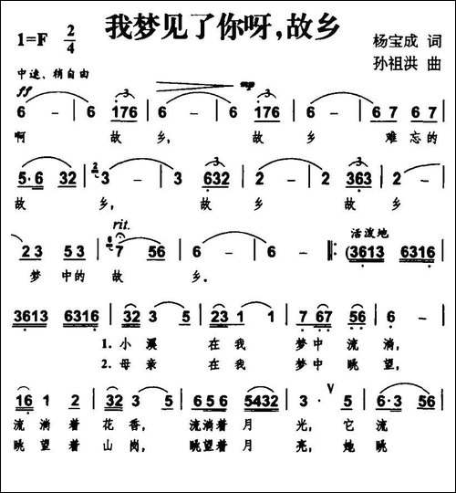 我梦见了你呀，故乡