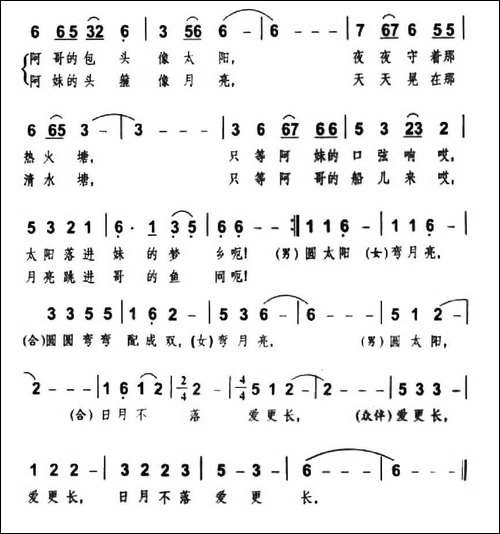 圆太阳弯月亮-佤山情歌