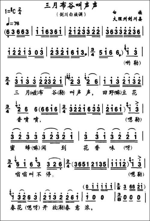 三月布谷叫声声-白族民歌