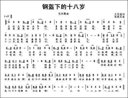 钢盔下的十八岁-队列歌曲