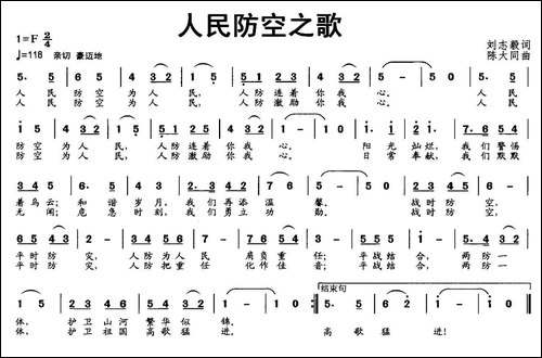 人民防空之歌-刘志毅词-陈大同曲