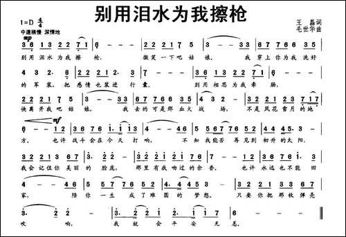 别用泪水为我擦枪
