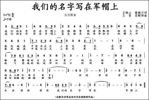 我们的名字写在军帽上-队列歌曲