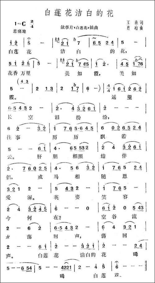 白莲花洁白的花-电影《白莲花》插曲